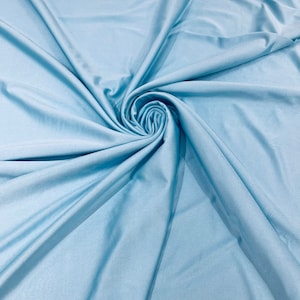 Light Blue  Shiny Milliskin Nylon Spandex Fabric 4 Way Stretch 58&quot; Wide Sold by The Yard