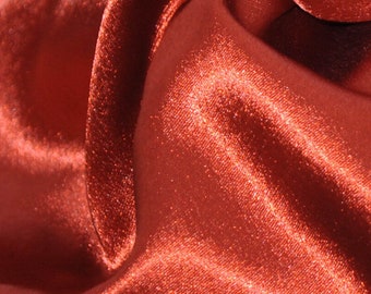 Rust Crepe Back Satin Bridal Fabric Draper-Prom-wedding-nightgown- Soft 58"-60" Inches Sold by The Yard.
