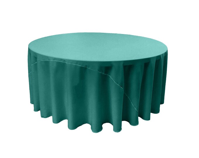Puchi Jade - Solid Round Polyester Poplin Tablecloth With Seamless.