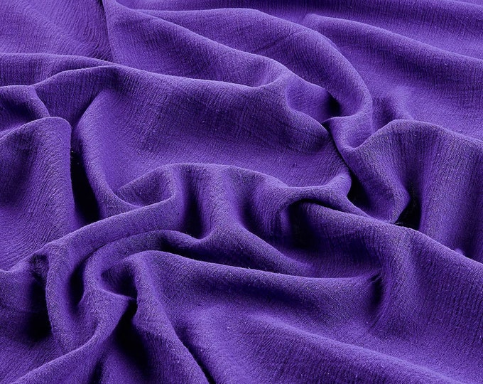 Purple Cotton Gauze Fabric 100% Cotton 48/50" inches Wide Crinkled Lightweight Sold by The Yard.