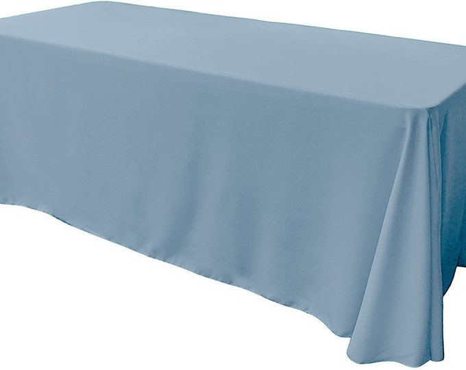 Ligth Blue - Rectangular Polyester Poplin Tablecloth Floor Length / Party supply