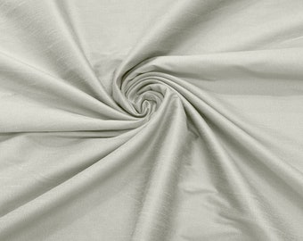 Off White Polyester Dupioni Faux Silk Fabric/ 55” Wide/Wedding Fabric/Home Decor.