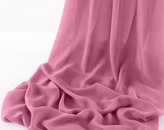 Candy Pink Chelsea Wool Dobby Chiffon Fabric/58" Wide Sheer Fabric/Solid Color Draping Fabric for Wedding Party Easter Backdrop.