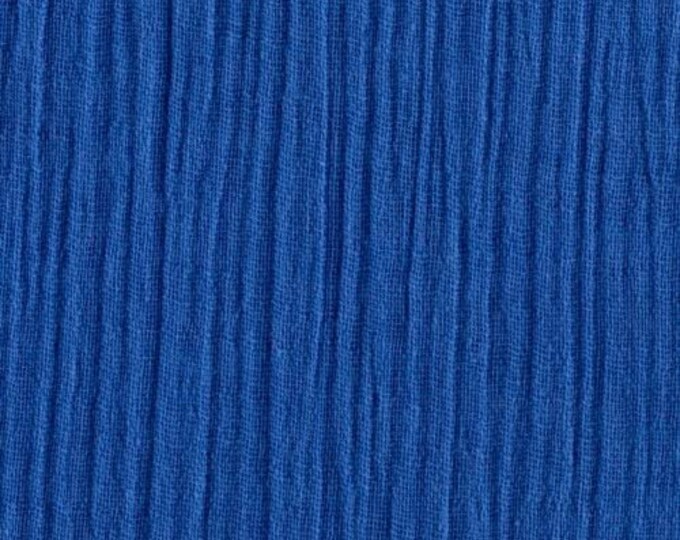 Royal Blue Cotton Gauze Fabric 100% Cotton 48/50" inches Wide Crinkled Lightweight Sold by The Yard.