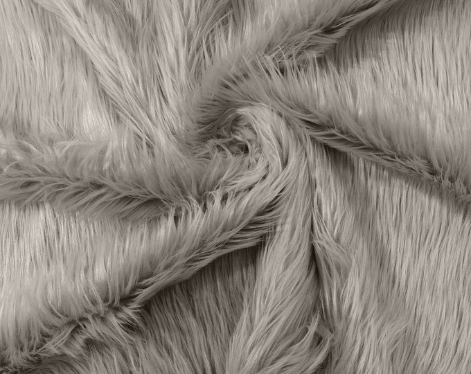 Platinum Long Pile Soft Faux Fur Fabric for Fur suit, Cosplay Costume, Photo Prop, Trim, Throw Pillow, Crafts.