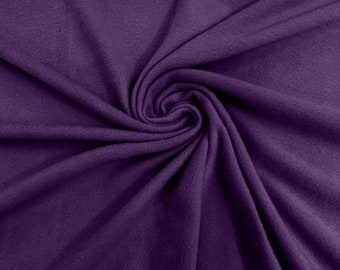 Purple Solid Polar Fleece Fabric Anti-Pill 58" Wide Sold by The Yard.