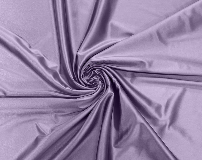Lilac Heavy Shiny Satin Stretch Spandex Fabric/58 Inches Wide/Prom/Wedding/Cosplays.