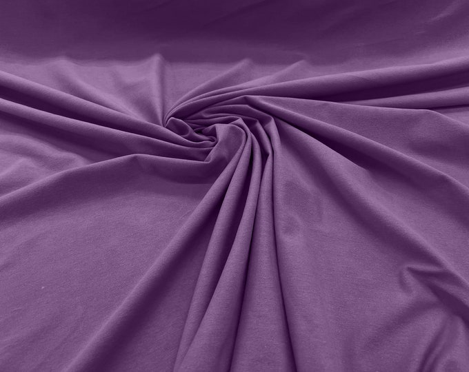 Lilac 58/60" Wide  Cotton Jersey Spandex Knit Blend 95% Cotton 5 percent Spandex/Stretch Fabric/Costume
