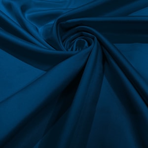 Teal Blue Matte Stretch Lamour Satin Fabric 58&quot; Wide/Sold By The Yard. New Colors