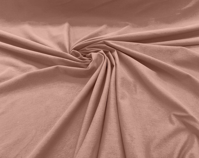 Peach 58/60" Wide  Cotton Jersey Spandex Knit Blend 95% Cotton 5 percent Spandex/Stretch Fabric/Costume