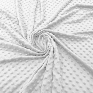 White 58&quot; Wide 100%  Polyester Minky Dimple Dot Soft Cuddle Fabric SEW Craft Sold by The Yard.