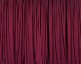 Cranberry SEAMLESS Backdrop Drape Panel, All Sizes Available in Polyester Poplin, Party Supplies Curtains.