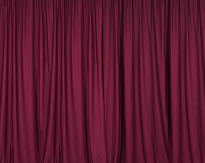 Cranberry SEAMLESS Backdrop Drape Panel, All Sizes Available in Polyester Poplin, Party Supplies Curtains.