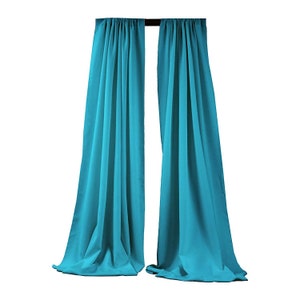 Turquoise 2 Panels Backdrop Drape, All Sizes Available in Polyester Poplin, Party Supplies Curtains.