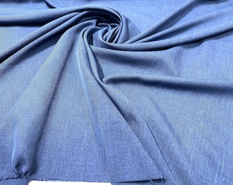 Navy Blue Two-Tone Melange Poplin 58” Wide/ Polyester Poplin Fabric.