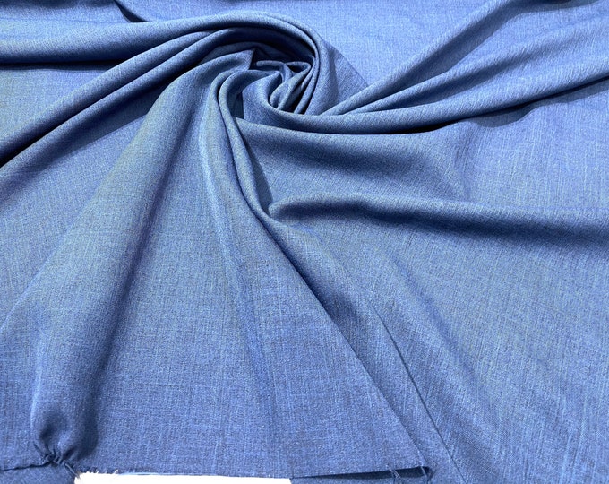 Navy Blue Two-Tone Melange Poplin 58” Wide/ Polyester Poplin Fabric.