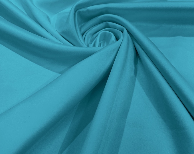 Aqua - Matte L'Amour Satin (Peau de Soie) Duchess Fabric Bridesmaid Dress 58"-60" Wide/Costume/wedding.