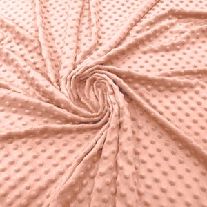 Blush Pink 58" Wide 100%  Polyester Minky Dimple Dot Soft Cuddle Fabric SEW Craft Sold by The Yard.