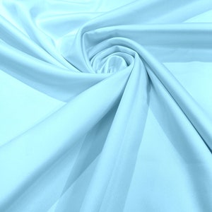 Light Blue Matte Stretch Lamour Satin Fabric 58" Wide/Sold By The Yard. New Colors