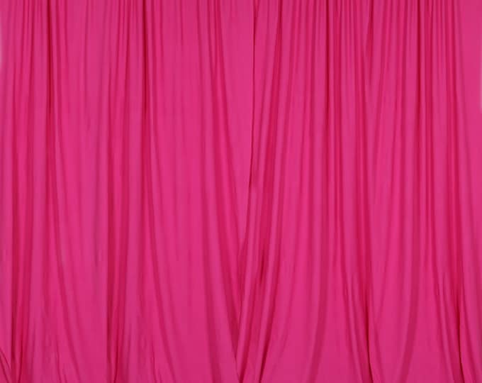 Fuchsia SEAMLESS Backdrop Drape Panel, All Sizes Available in Polyester Poplin, Party Supplies Curtains.