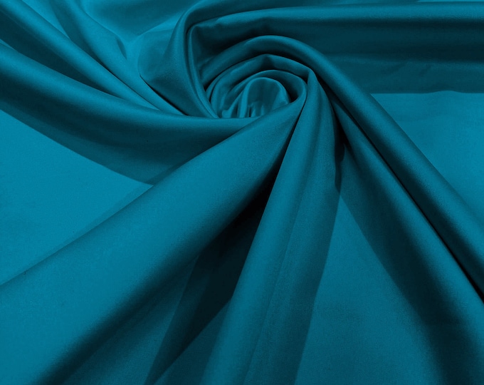 Teal - Matte L'Amour Satin (Peau de Soie) Duchess Fabric Bridesmaid Dress 58"-60" Wide/Costume/wedding.