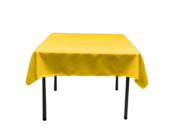 Yellow Square Polyester Poplin Table Overlay - Diamond. Choose Size Below