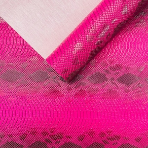 Fuchsia Viper Snake Skin Texture Faux Leather Fabric| 54" Wide| Upholstery| Bags.