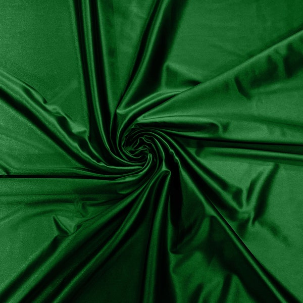 Emerald Green Heavy Shiny Satin Stretch Spandex Fabric/58 Inches Wide/Prom/Wedding/Cosplays.