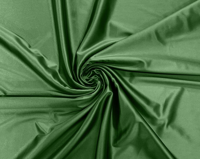 Pistachio Green Heavy Shiny Satin Stretch Spandex Fabric/58 Inches Wide/Prom/Wedding/Cosplays.