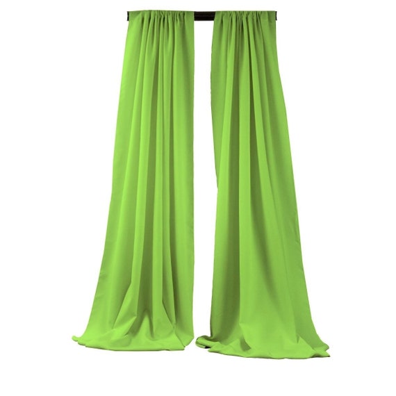 Polyester Backdrop Drape Curtain Panel - (Lime,