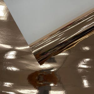 Rose Gold Chrome Mirror Reflective Vinyl Fabric / Crafting Apparel Upholstery Vinyl Fabric 54&quot; Wide