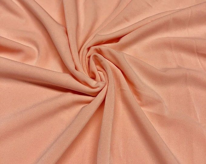 Peach 58" Wide ITY Fabric Polyester Knit Jersey 2 Way  Stretch Spandex Sold By The Yard.
