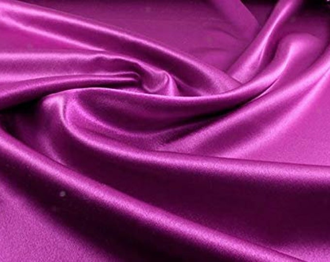 Magenta Light Weight Charmeuse Satin Fabric for Wedding Dress 60" inches wide sold by The Yard.