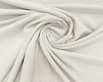 Off White 58" Wide ITY Fabric Polyester Knit Jersey 2 Way  Stretch Spandex Sold By The Yard.