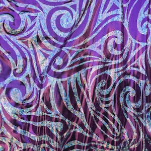 Lavender psychedelic hikogram design 2 way stretch spandex - yard