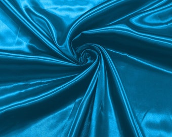Peacock - Shiny Charmeuse Satin Fabric for Wedding Dress/Crafts Costumes/58” Wide /Silky Satin