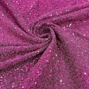 Fuchsia Metallic Tinsel Stretch Lurex Fabric With Sequins/58 Wide.