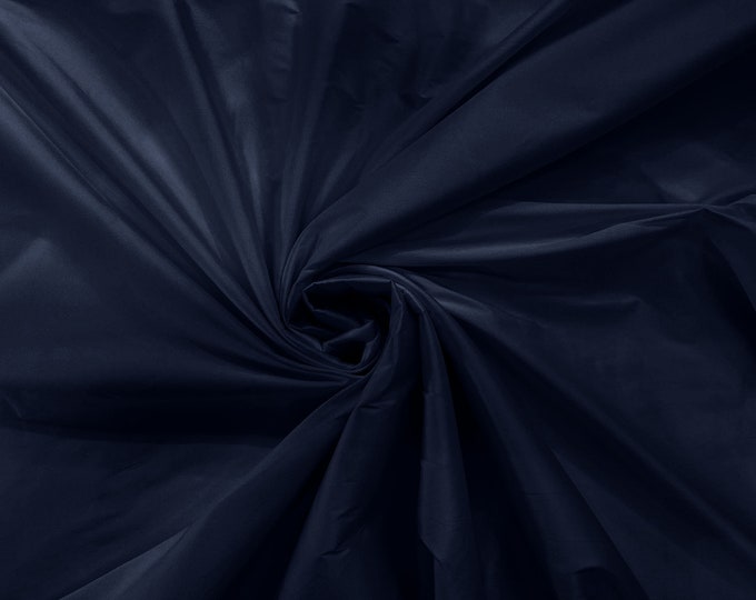 Navy Blue 100% Polyester Imitation Silk Taffeta Fabric 55" Wide/Costume/Dress/Cosplay/Wedding.