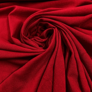 Red Cotton Gauze Fabric 100% Cotton 48/50" inches Wide Crinkled Lightweight Sold by The Yard.