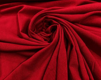 Red Cotton Gauze Fabric 100% Cotton 48/50" inches Wide Crinkled Lightweight Sold by The Yard.