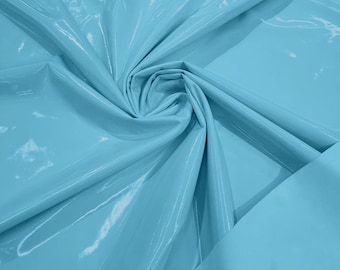 Reflective Spandex Fabric, Holographic Vinyl by the Yard in Baby Blue
