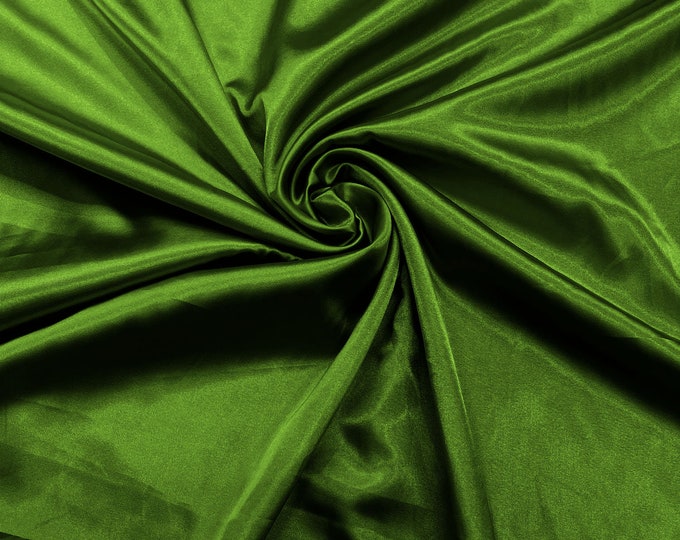 Bamboo Green Light Weight Silky Stretch Charmeuse Satin Fabric/60" Wide/Cosplay.