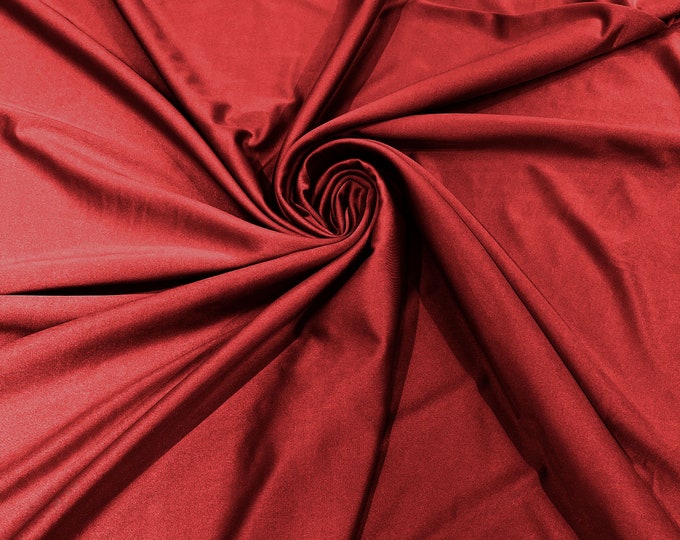 Apple Red Shiny Milliskin Nylon Spandex Fabric 4 Way Stretch 58" Wide Sold by The Yard