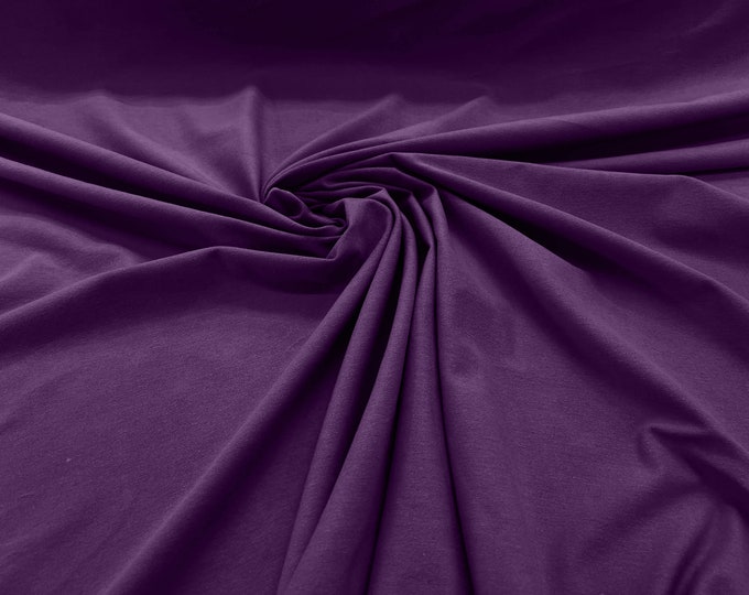 Purple 58/60" Wide  Cotton Jersey Spandex Knit Blend 95% Cotton 5 percent Spandex/Stretch Fabric/Costume