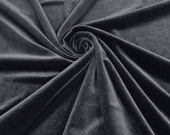 Charcoal Gray Stretch Velvet Fabric 58" Wide| Apparel Costumes, Sold By The Yard