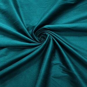 Tessuto di seta finta Dupioni in poliestere verde acqua / 55&quot; di larghezza/tessuto da sposa/arredamento per la casa.