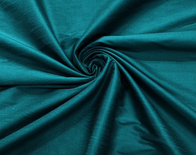 Teal Green Polyester Dupioni Faux Silk Fabric/ 55” Wide/Wedding Fabric/Home Decor.