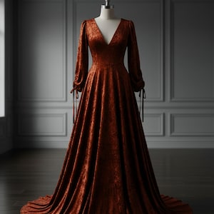 Burnt Orange Crushed Velvet Fabric, 58 Inches Wide for Costumes and Apparel