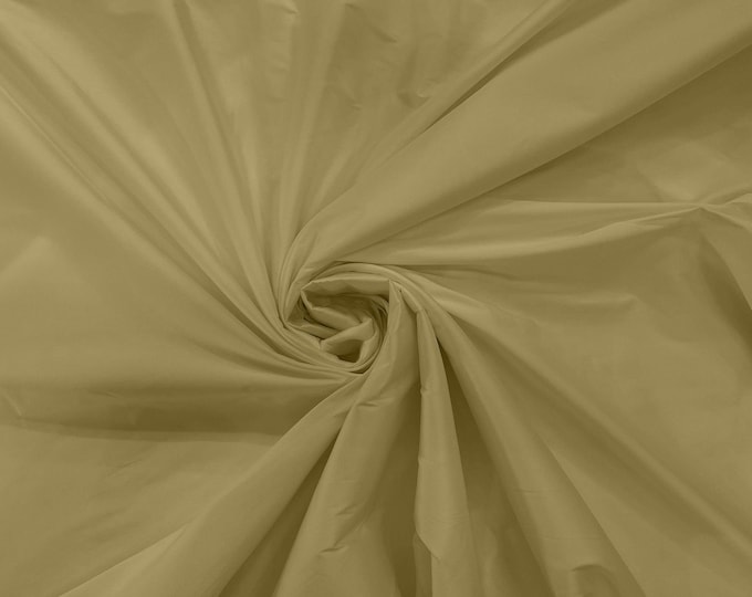 Light Gold 100% Polyester Imitation Silk Taffeta Fabric 55" Wide/Costume/Dress/Cosplay/Wedding.