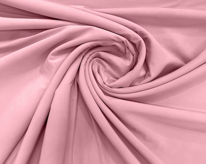 Pink 58" Wide ITY Fabric Polyester Knit Jersey 2 Way  Stretch Spandex Sold By The Yard.